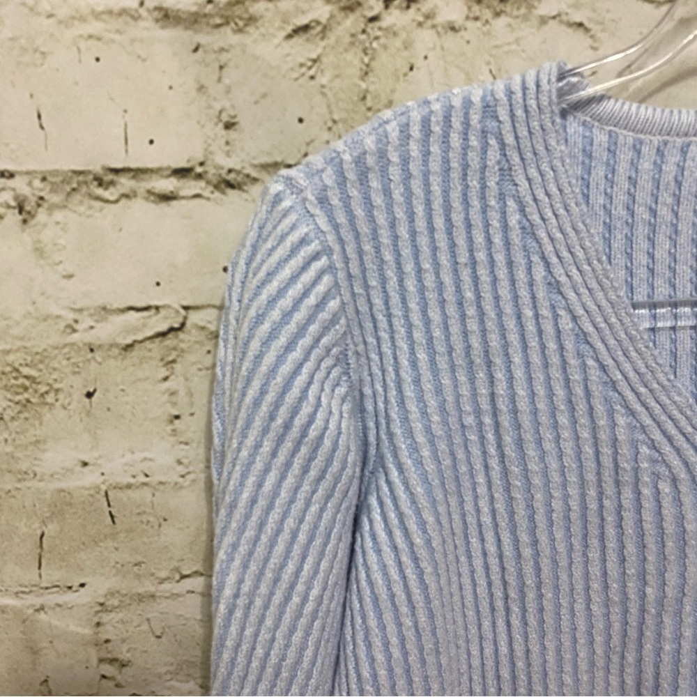 Calvin Klein Blue Ribbed Soft Neck Pullover Sweater - Picture 2 of 4